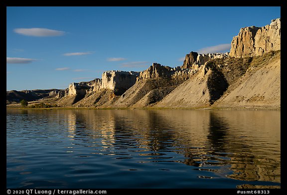 Cliffs bordering river. Upper Missouri River Breaks National Monument, Montana, USA (color)
