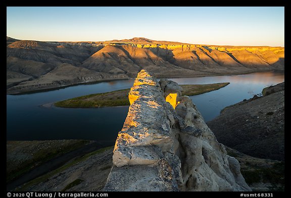 Top of Hole-in-the-Wall rock slab. Upper Missouri River Breaks National Monument, Montana, USA (color)