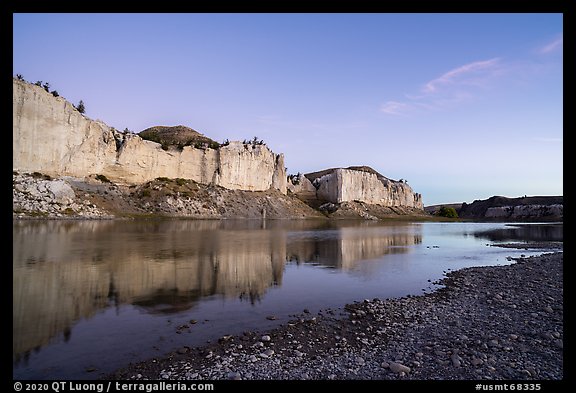 White cliffs from Eagle Creek at dawn. Upper Missouri River Breaks National Monument, Montana, USA