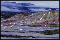 Painted hills at dusk in winter. John Day Fossils Bed National Monument, Oregon, USA ( color)