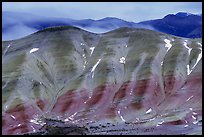 Painted hills, winter dusk. John Day Fossils Bed National Monument, Oregon, USA ( color)