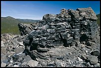 Obsidian glass formation. Newberry Volcanic National Monument, Oregon, USA ( color)