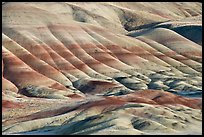 Colorful layers of rock on eroded hills. John Day Fossils Bed National Monument, Oregon, USA