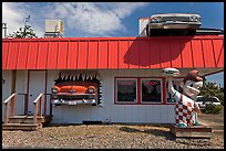 Dinner and built-in hot rod vintage cars, Florence. Oregon, USA ( color)