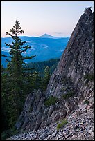 Mt McLoughlin and ridge from Pilot Rock at dusk. Cascade Siskiyou National Monument, Oregon, USA ( color)