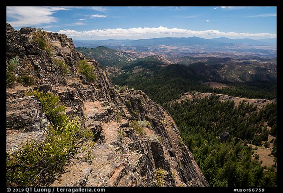Pilot Rock top and Soda Mountain Wilderness. Cascade Siskiyou National Monument, Oregon, USA (color)