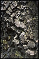 Basalt rock with hexagonal patterns, Pilot Rock. Cascade Siskiyou National Monument, Oregon, USA ( color)