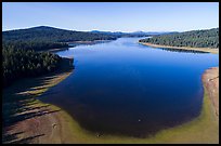 Aerial view of Hyatt Lake blue waters. Cascade Siskiyou National Monument, Oregon, USA ( color)