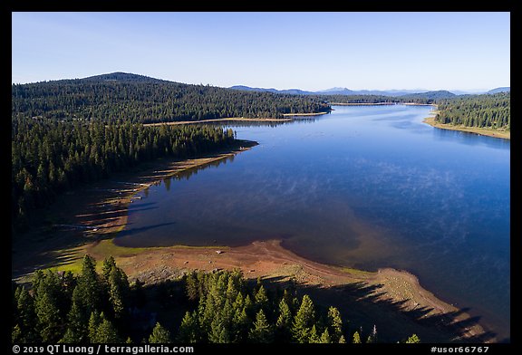 Aerial view of Hyatt Lake and Chinquapin Mountain. Cascade Siskiyou National Monument, Oregon, USA (color)