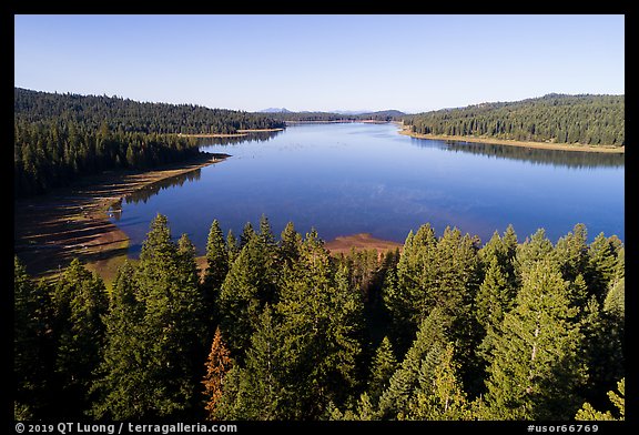 Aerial view of Hyatt Lake east shore. Cascade Siskiyou National Monument, Oregon, USA