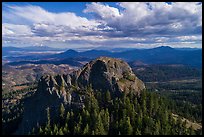 Aerial view of Pilot Rock from the north. Cascade Siskiyou National Monument, Oregon, USA ( color)