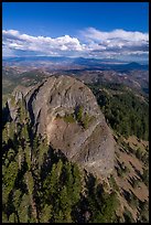 Aerial view of Pilot Rock and Mt Shasta. Cascade Siskiyou National Monument, Oregon, USA ( color)