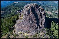 Aerial view of Pilot Rock with columnar basalt. Cascade Siskiyou National Monument, Oregon, USA ( color)