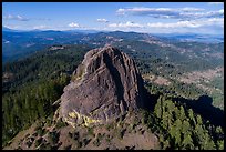 Aerial view of Pilot Rock from the south. Cascade Siskiyou National Monument, Oregon, USA ( color)