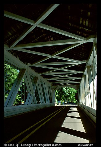 Inside a covered bridge, Willamette Valley. Oregon, USA (color)