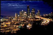 Seattle skyline at night. Seattle, Washington ( color)
