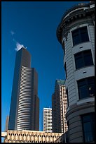 Skyscrapper and vintage buiding. Seattle, Washington ( color)