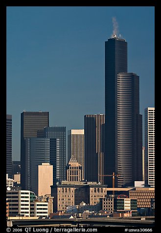 Skyline with high-rise buildings. Seattle, Washington