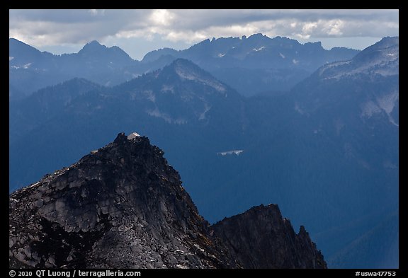 Hidden Lake Peak and lookout, Mount Baker Glacier Snoqualmie National Forest. Washington (color)