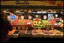 Fruit and vegetable stall, Pike Place Market. Seattle, Washington (color)
