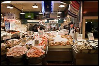 Seafood vending, Pike Place Market. Seattle, Washington (color)