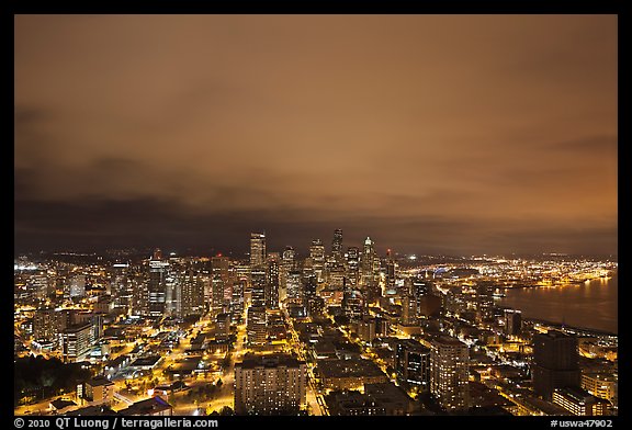 Downtown skyline by night. Seattle, Washington