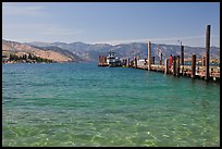 Pier and Lake Chelan, Chelan. Washington (color)