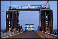 Ferry approaching through gate, Coupeville. Olympic Peninsula, Washington (color)