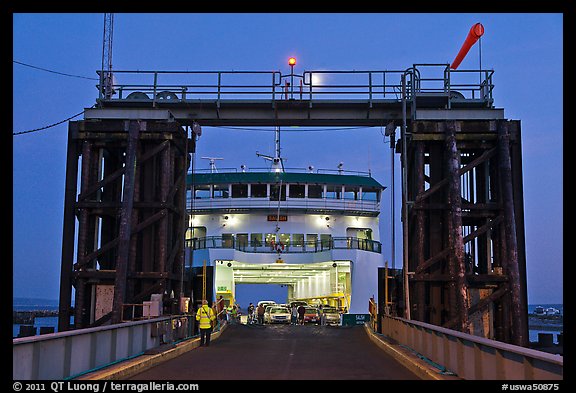 Ferry at dusk. Washington (color)