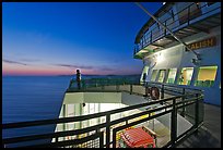 Port Townsend Coupeville Ferry upper deck at dusk. Washington ( color)