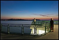 Ferry deck, landscape with motion blur at dusk. Olympic Peninsula, Washington (color)