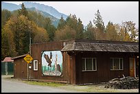 Wooden house with painted mural, Skagit Valley. Washington ( color)