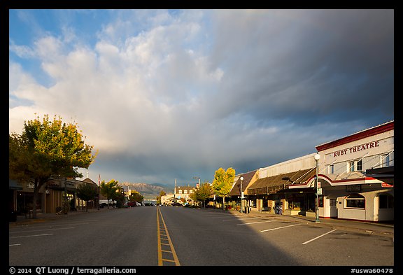 Main Street at sunrise, Chelan. Washington (color)