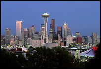 Seattle skyline at dusk. Seattle, Washington ( color)