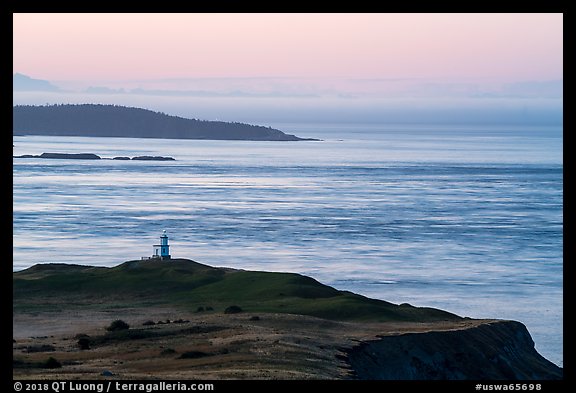 Cattle Point Lighthouse at dawn, San Juan Island. Washington (color)
