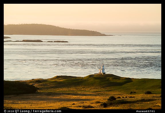 Cattle Point Lighthouse at sunrise, San Juan Island. Washington (color)