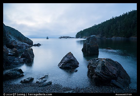 Rocks and Watmough Bay, Lopez Island. Washington
