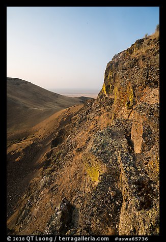 Cliff and Saddle Mountain at sunrise, Hanford Reach National Monument. Washington (color)