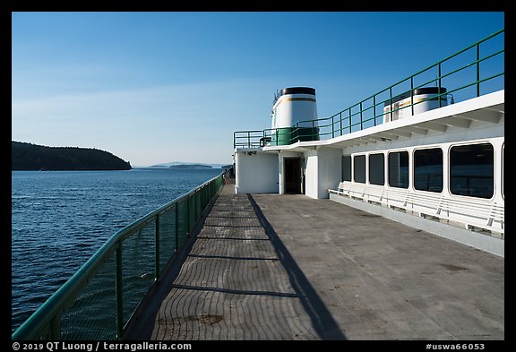 Deck of Washington State Ferry, San Juan Islands. Washington (color)