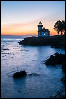 Lime Kiln Lighthouse at dusk, Lime Point State Park, San Juan Island. Washington ( color)