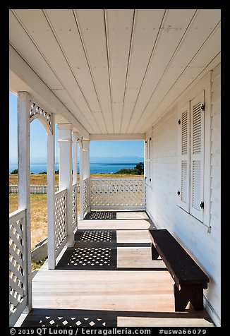 Porch of Officers Quarters, American Camp, San Juan Island National Historical Park. Washington (color)