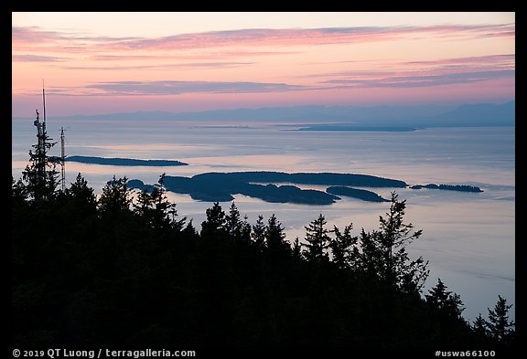 Sunset from Mount Constitution, Moran State Park. Washington (color)