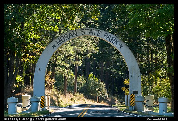 Entrance arch, Moran State Park. Washington (color)