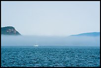 Sailboat and low fog, Salish Sea. Washington ( color)
