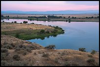 Columbia River and Rattlesnake Mountains at sunset, Hanford Reach National Monument. Washington ( color)