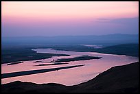 Columbia River and islets at sunset, Hanford Reach National Monument. Washington ( color)