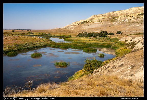 White bluffs and wetlands, Hanford Reach National Monument. Washington (color)