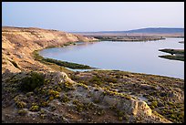 White Bluffs and Columbia River, sunset, Hanford Reach National Monument. Washington ( color)