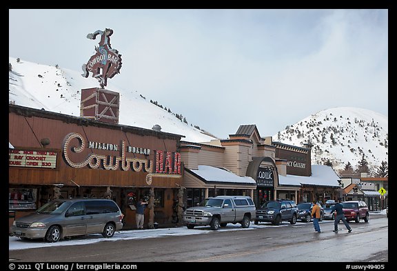 Downtown Jackson in winter. Jackson, Wyoming, USA (color)