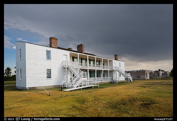 Old Bedlam, oldest building in Wyoming. Fort Laramie National Historical Site, Wyoming, USA (color)